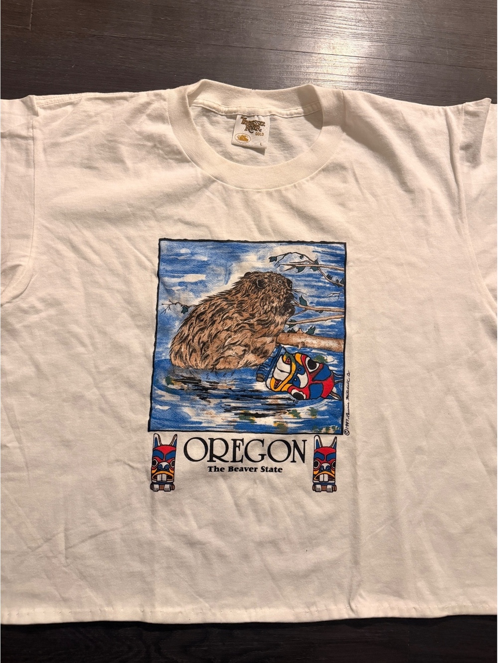 MINT Deadstock 1997 Oregon Beaver State Boxy Tee Large